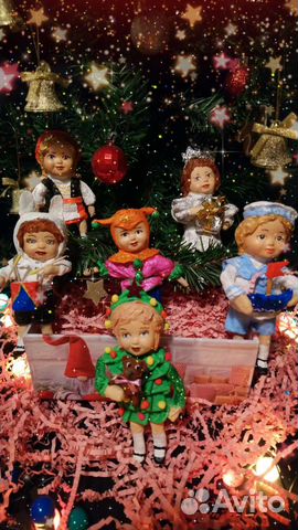 Ватные елочные игрушки СССР