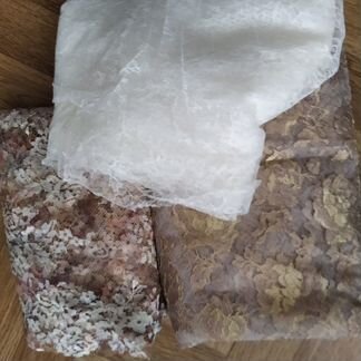 Отрезы ткани СССР. Гипюр, трикотаж, шерсть