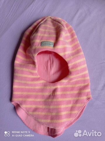 Шапка шлем Лесси демисезонная 52 р + варежки