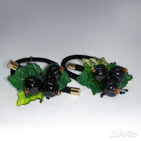 Резинки для волос ручной работы Черная смородина