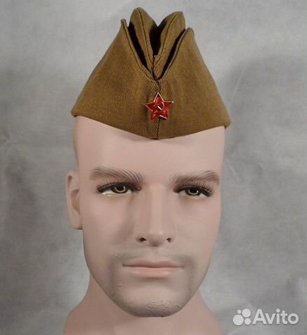 Пилотка синяя/зеленая С красной звездой