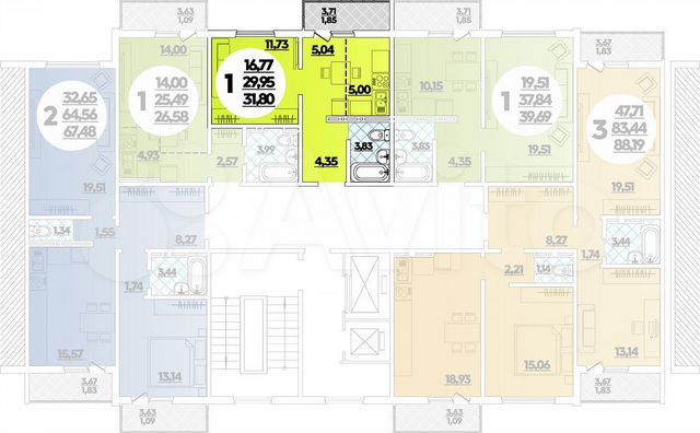 Квартира-студия, 31,8 м², 9/16 эт.