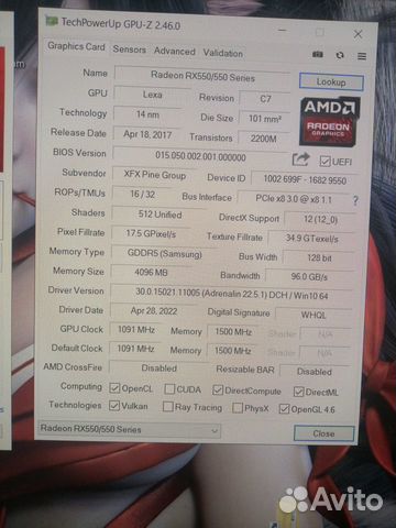 XFX Radeon RX 550 4GB gddr5