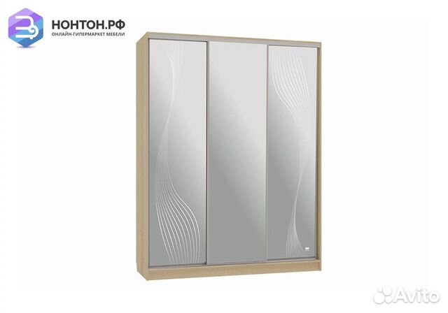 Шкаф-купе Бассо 4-600 волны 1 дуб сонома