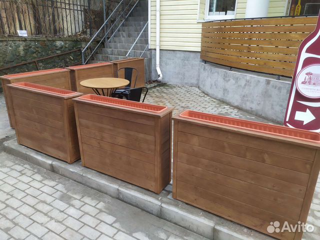 Кашпо деревянное, вазон, клумба для цветов