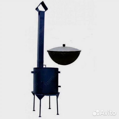 Печка с дымоходом под казан Ситон (Дачник-4)
