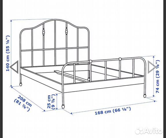 Железная кровать икеа сагстуа