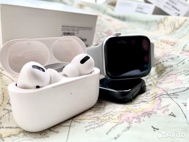 Apple watch 7 45mm + Airpods Pro/3/2 + гарантия