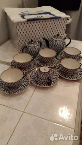 Чайный сервиз ифз кобальтовая сетка