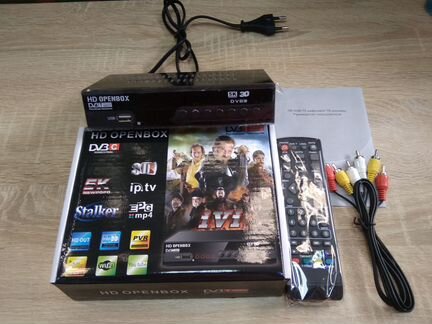 Тв-тюнер HD Openbox кнопки, часы, металл, новый