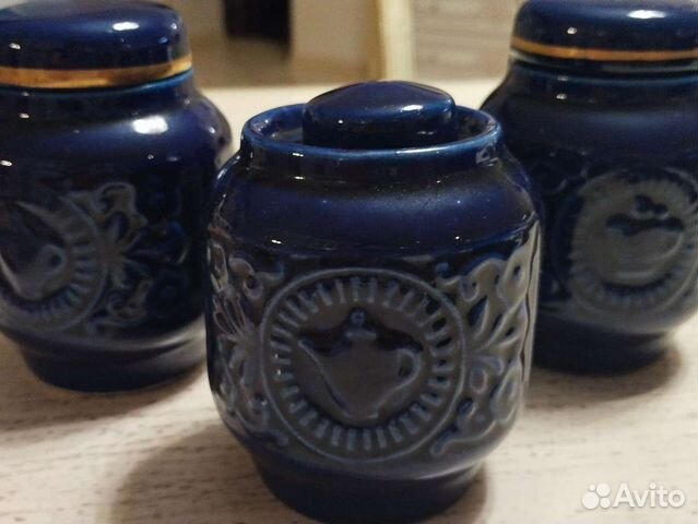 Чайница,керамика,Кобальт.ссср