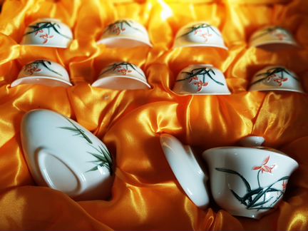 Гайвань и пиалы для чайной церемонии,набор,фарф