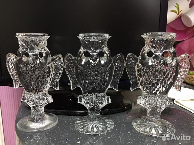 Хрустальный Подсвечник Сова СССР