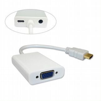 Адаптер переходник hdmi-VGA+micro (белый)