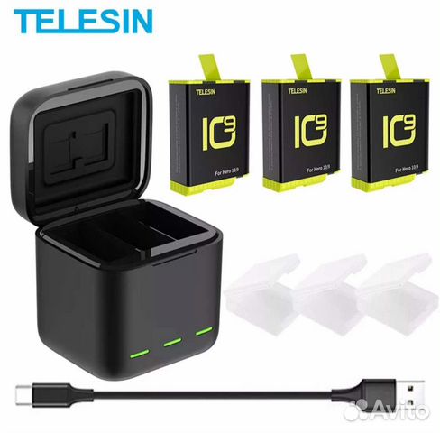 Зарядное устр. для GoPro Hero 11/10/9 +2акб