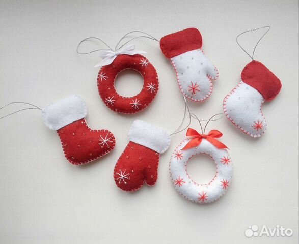 Игрушки на ёлку из фетра