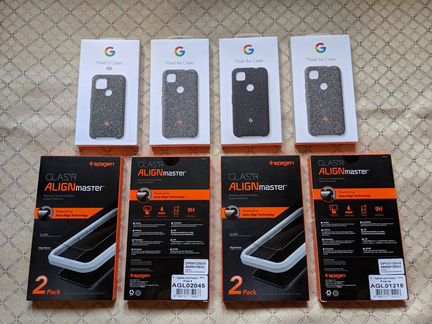 Pixel 4a (стекло Spigen,omoton,Google Fabric Case)