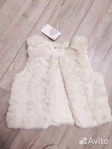 Болеро жилет мех 116/128 новый Н&М