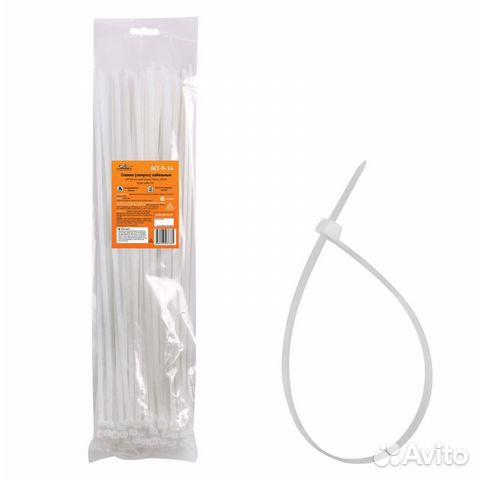 Стяжки (хомуты) кабельные 4,8*400 мм, пластиковые