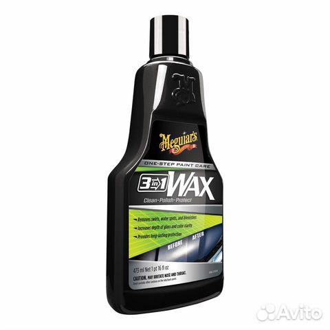 Защитная паста Meguiars 3-in-1 Wax G191016 473 мл