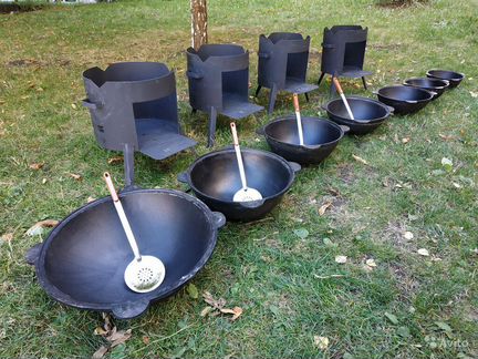 Набор для дачи - чугунный казан 12 л. и печь