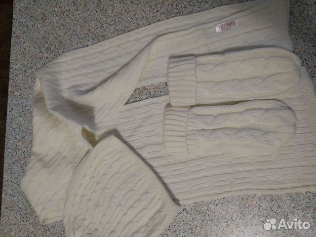 Набор женский варежки, шапка, шарф.оски