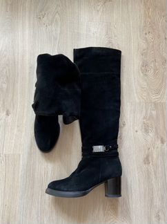 Ботфорты замшевые зимние