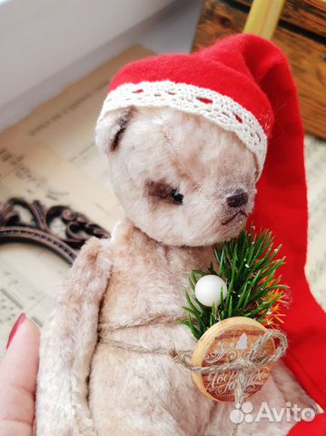 Мишка тедди ручная работа Новогодний подарочек