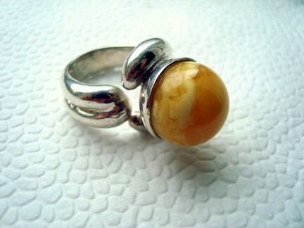 Янтарь кольцо серебро
