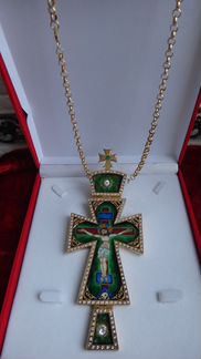 Крест наперсный серебро эмаль минанкари 293 гр