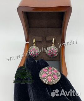 Эксклюзивные Серьги и Кольцо с рубинами
