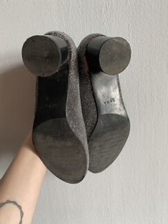 Блестящие ботильоны чулки Zara 37