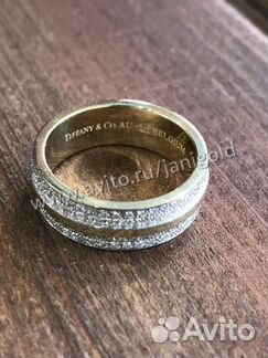 Золотое обручальное кольцо Тифани