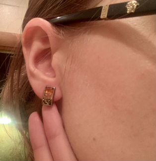 Серебряные серьги с янтарем