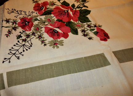 Скатерть лен цветы