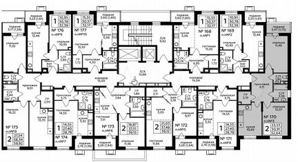 2-к квартира, 52.6 м², 2/17 эт.