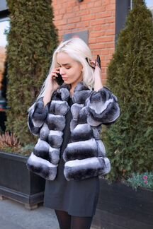 Короткая шуба из шиншиллы 