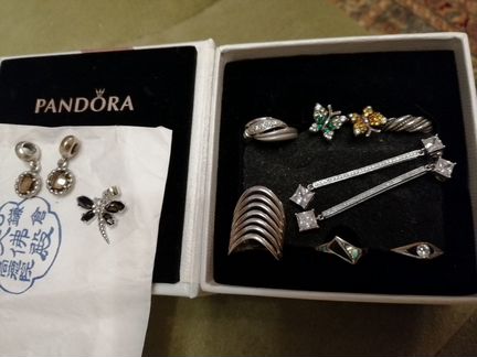 Комплект Murano, шармы Pandora, серебро