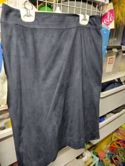 Темно синяя юбка под замшу Италия