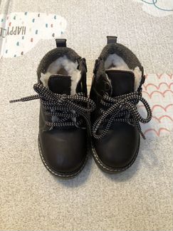 Детские ботинки Zara, 21-22. Натуральная кожа/мех