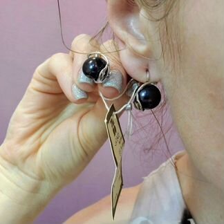 Золотые серьги с жемчугом. Новые