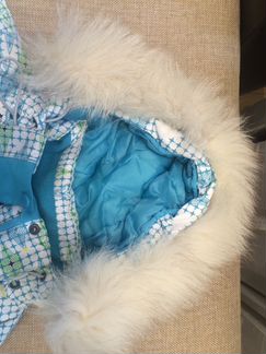 Горнолыжная детская куртка Glissade р128, мех нату