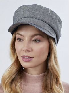 Фуражка / кепи серая с золотистым люрексом