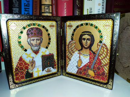 Складень с иконами Св.Николая и Ангела-Хранителя