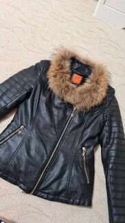 Куртка кожаная женская с мехом