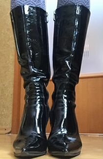 Сапоги демисезонные лаковые