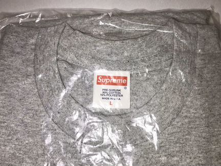 Футболка Supreme Paint Logo Tee Grey