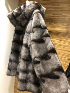Шуба норковая с капюшоном