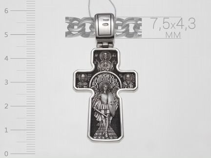 38375. Родированный авторский серебряный крест