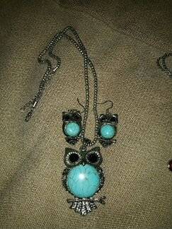 Кулон и серьги Сова